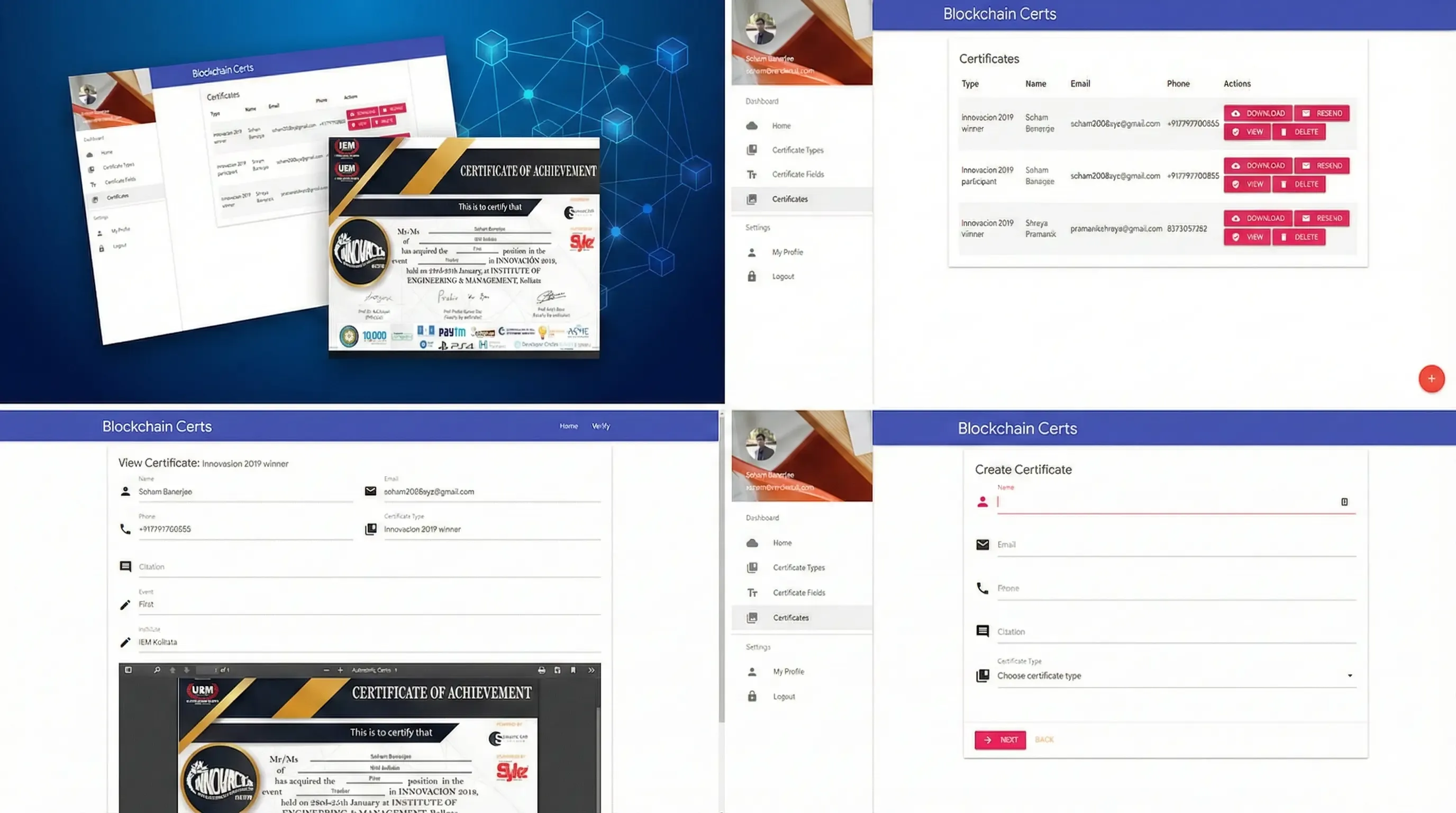 Blockchain - Authenticated Academic Certificates Issuance Platform