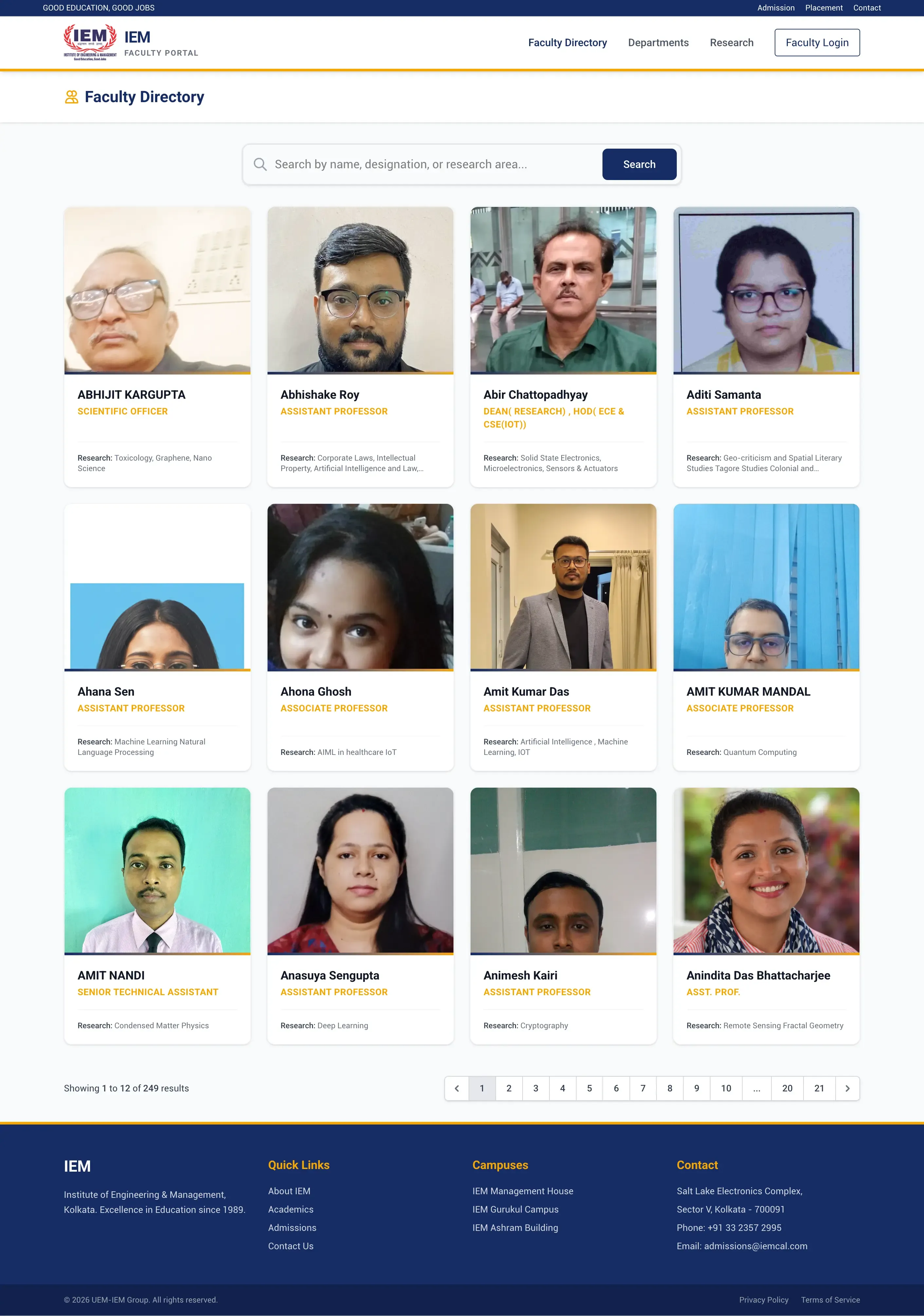 IEM-UEM Faculty Management System