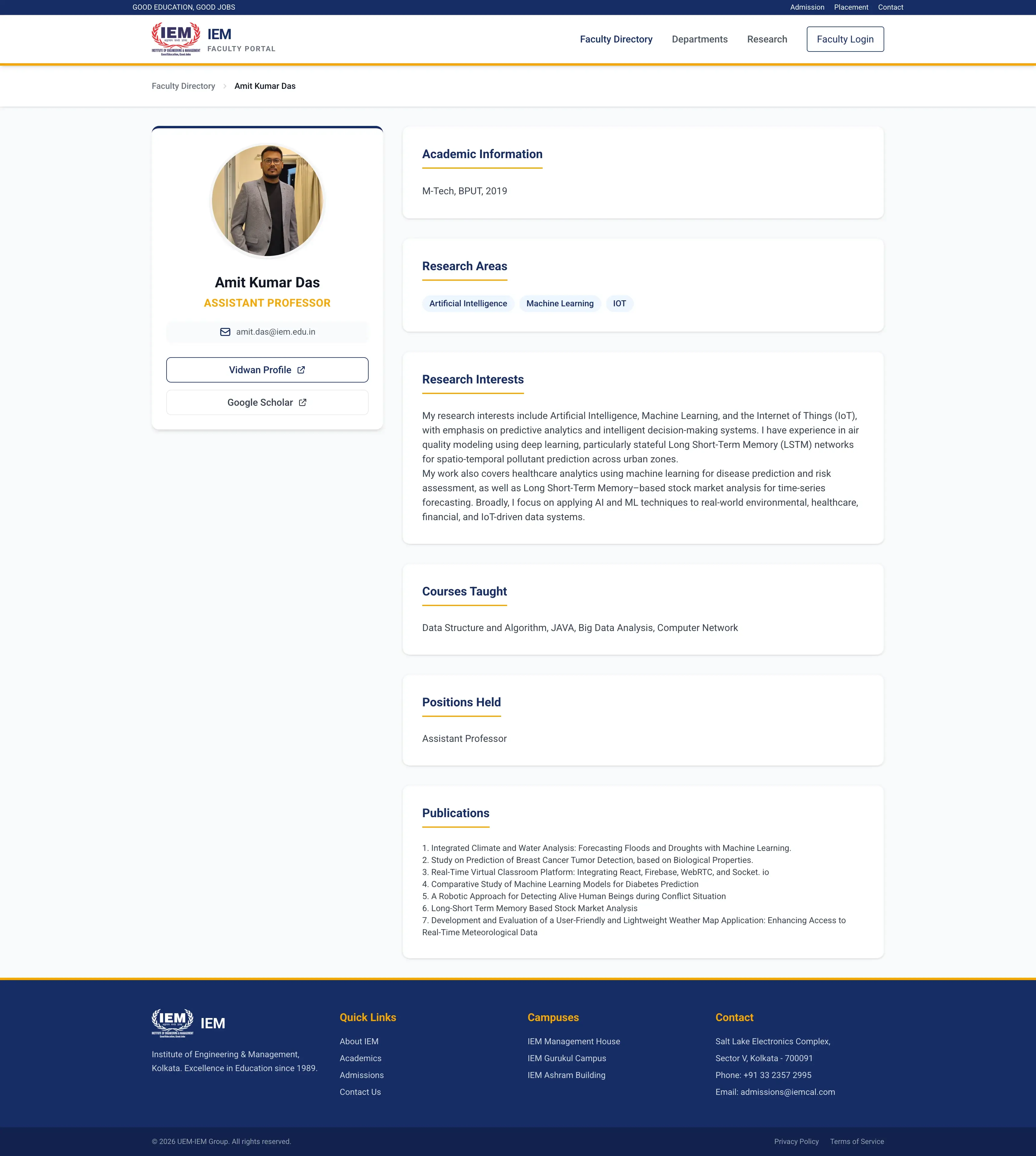 IEM-UEM Faculty Management System