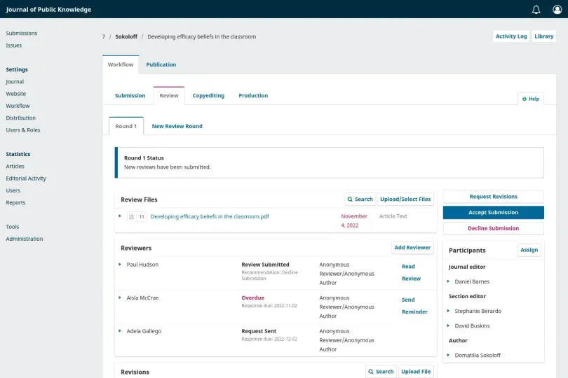 Journal Management Ecosystem - Academic Research
