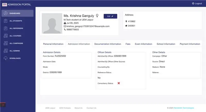 UEM Unified Admission Portal