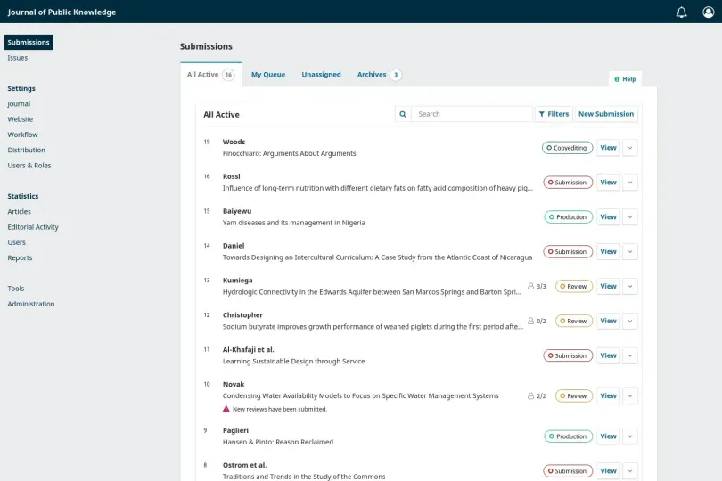 Journal Management Ecosystem - Academic Research