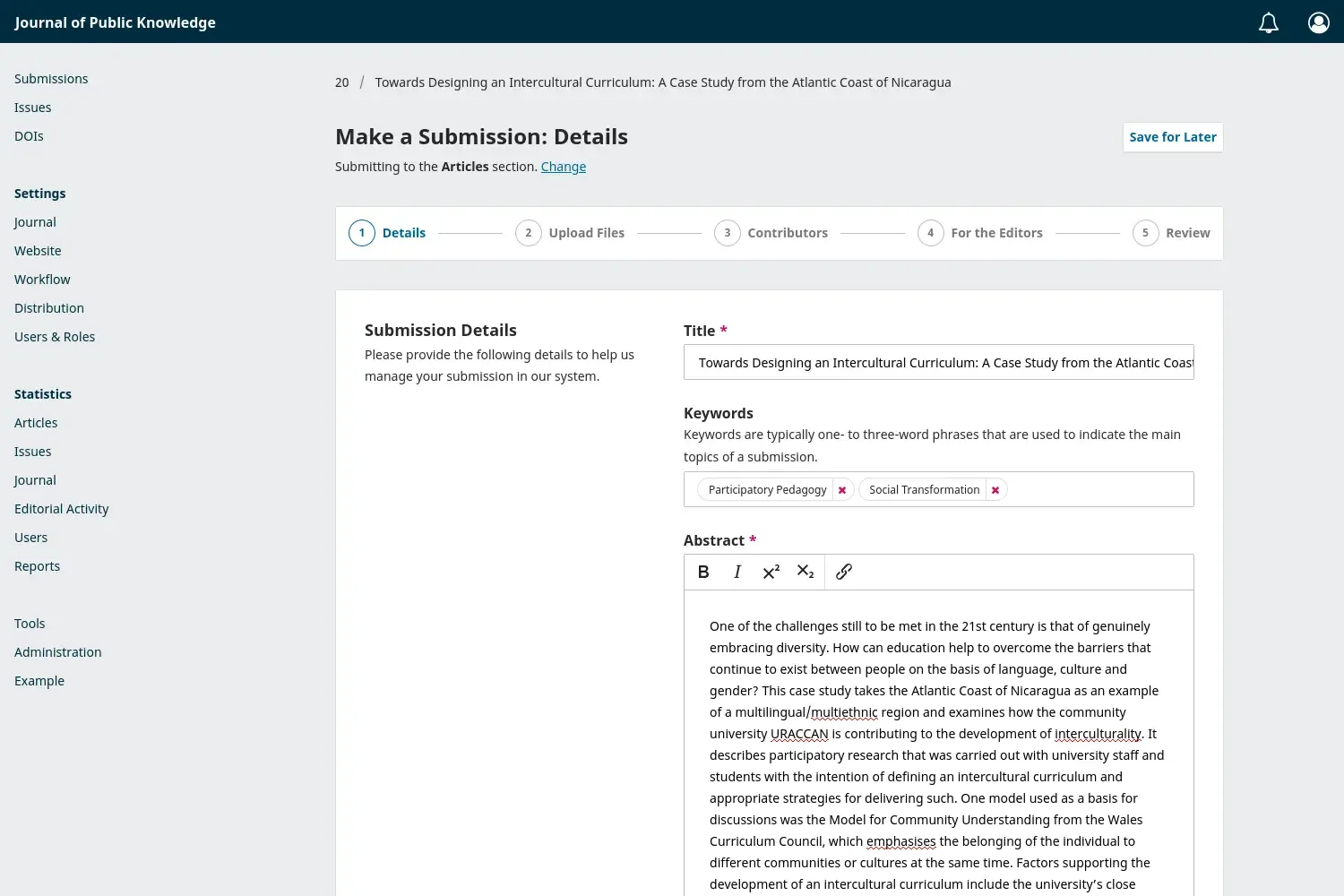 Journal Management Ecosystem - Academic Research